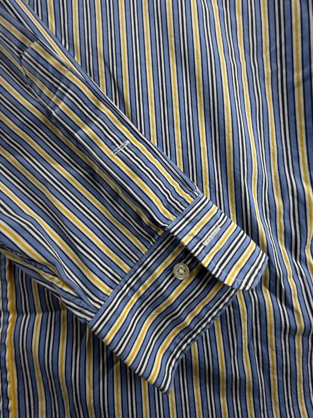 Polo Ralph Lauren Andrew Classic Fit 16 32/33 Button Up Blue Yellow Striped